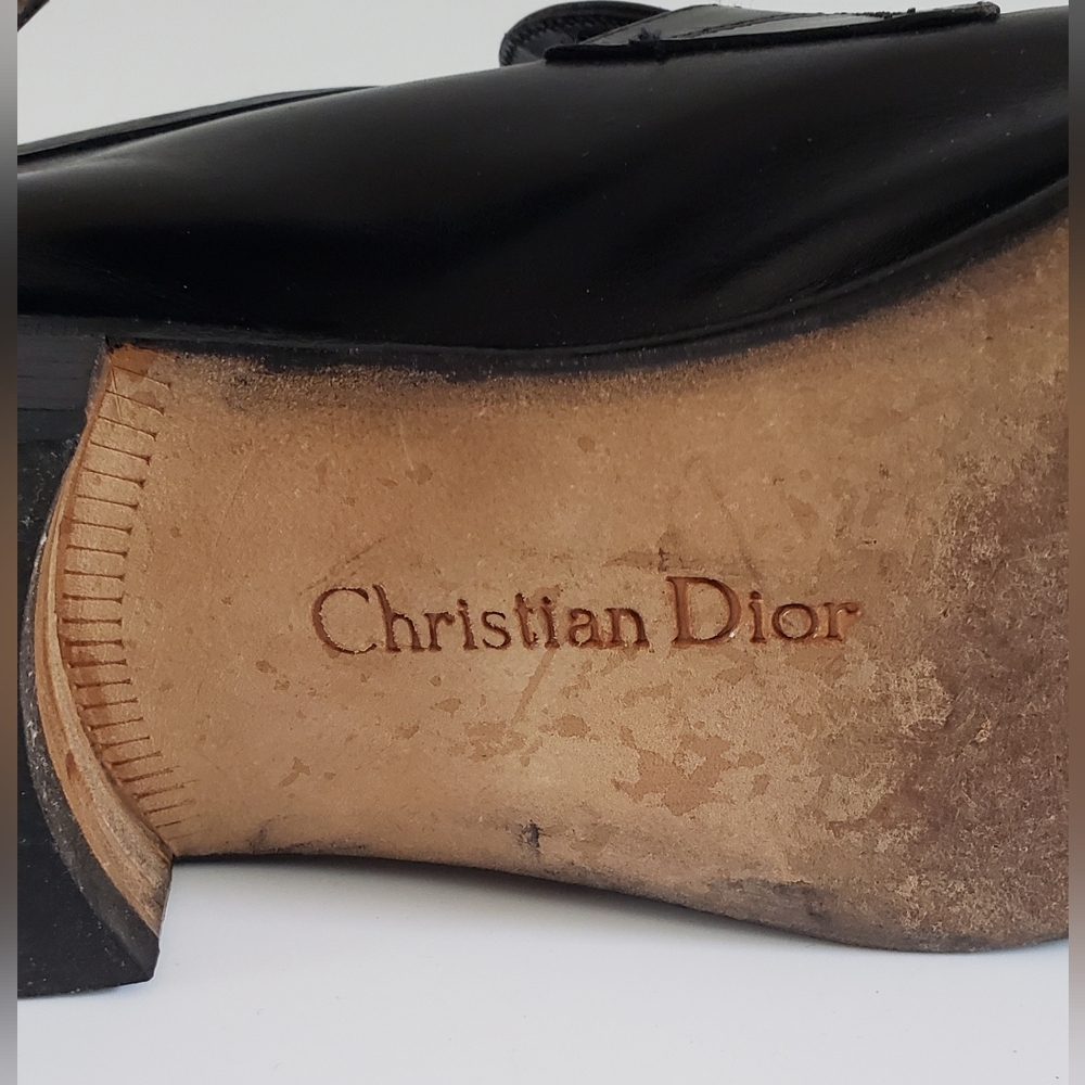Christian Dior Messieur Women's Black Leather Shoes Size 8 - Picture 12 of 16